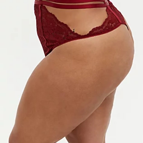 🆕️ BLACK LACE CUTOUT CAGE HIGH WAIST THONG PANTY - Picture 2 of 6